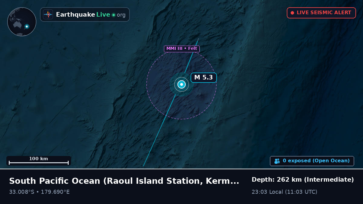 South Pacific Ocean (Kermadec Islands)