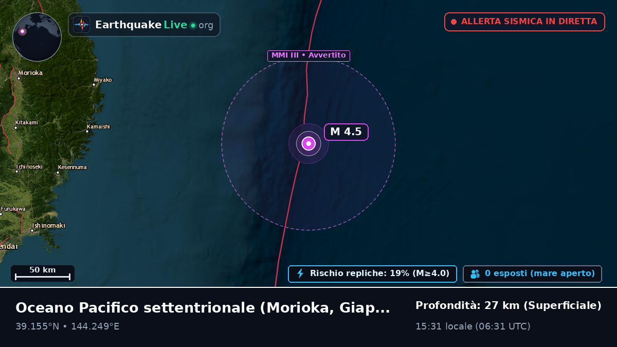 Oceano Pacifico settentrionale (Giappone)