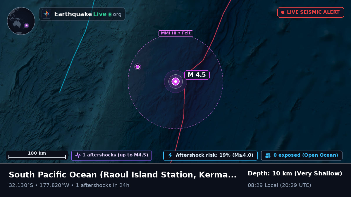 South Pacific Ocean (Kermadec Islands)