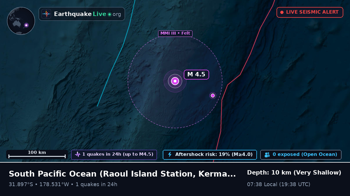 South Pacific Ocean (Kermadec Islands)