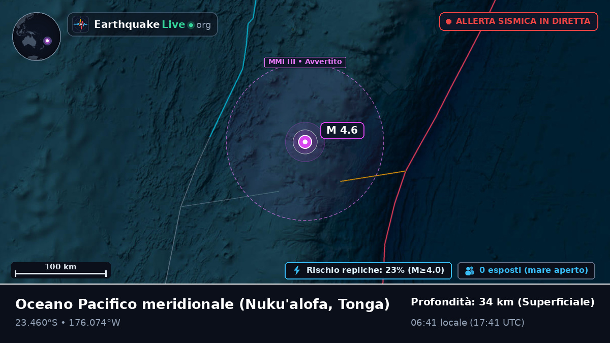Oceano Pacifico meridionale (Tonga)