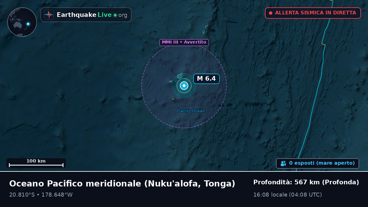 Oceano Pacifico meridionale (Tonga)