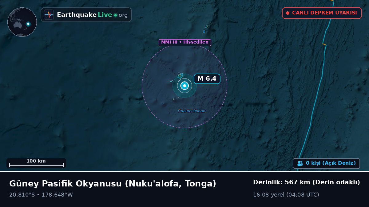 Güney Pasifik Okyanusu (Tonga)