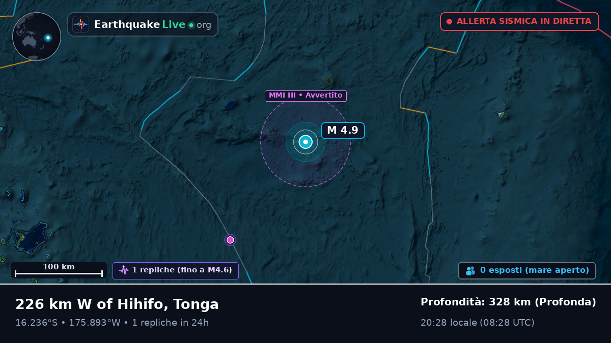 Oceano Pacifico meridionale (Tonga)