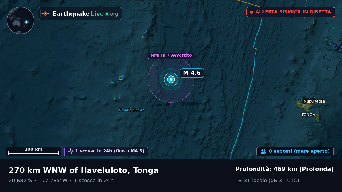 Oceano Pacifico meridionale (Tonga)