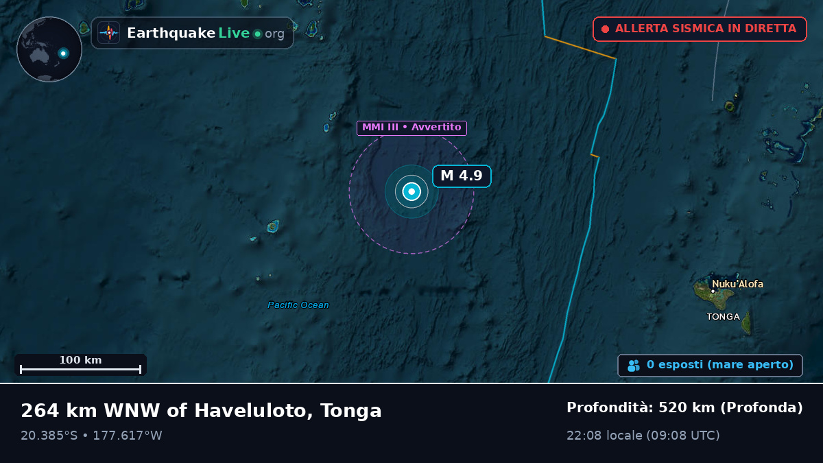 Oceano Pacifico meridionale (Tonga)