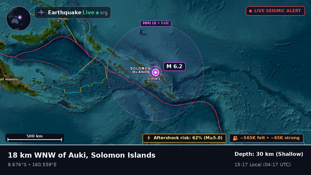 Off the coast of Honiara, Solomon Islands