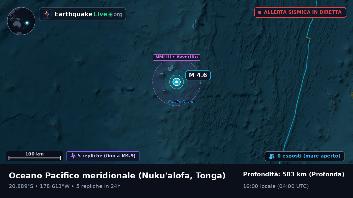 Oceano Pacifico meridionale (Tonga)