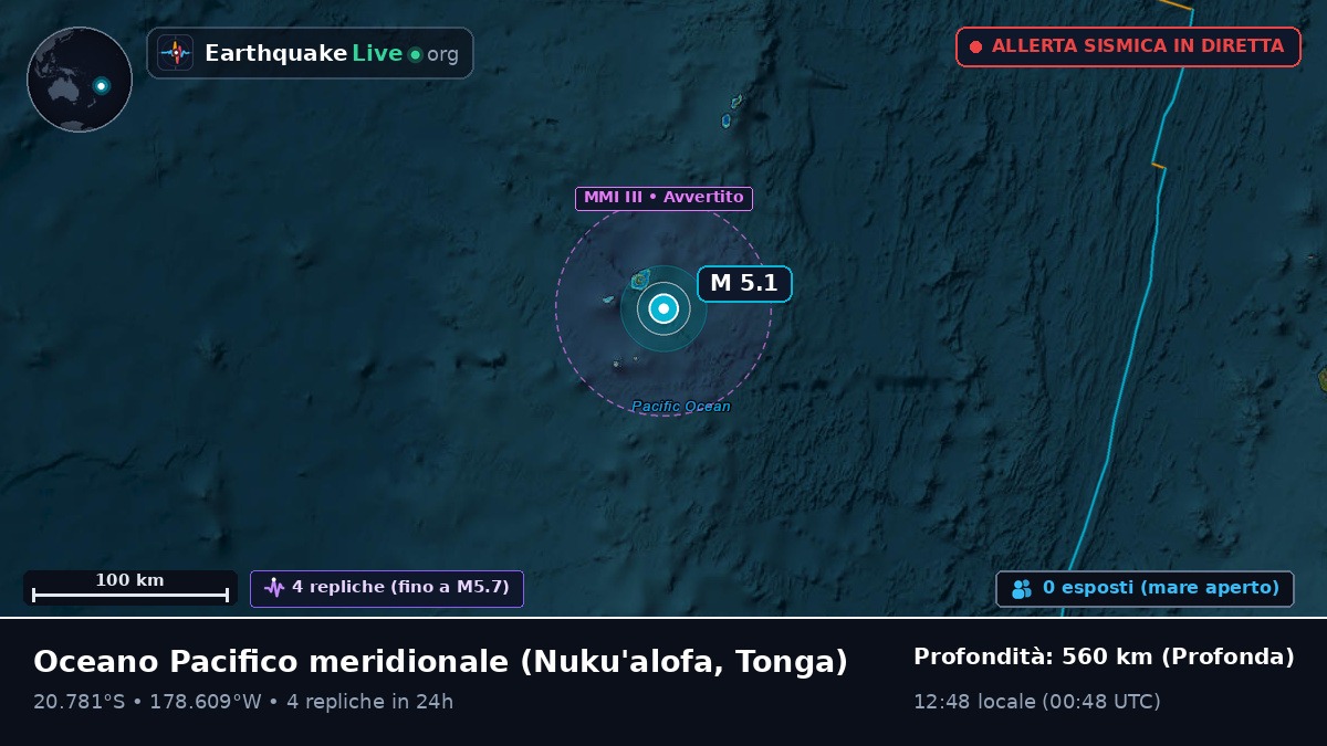 Oceano Pacifico meridionale (Tonga)