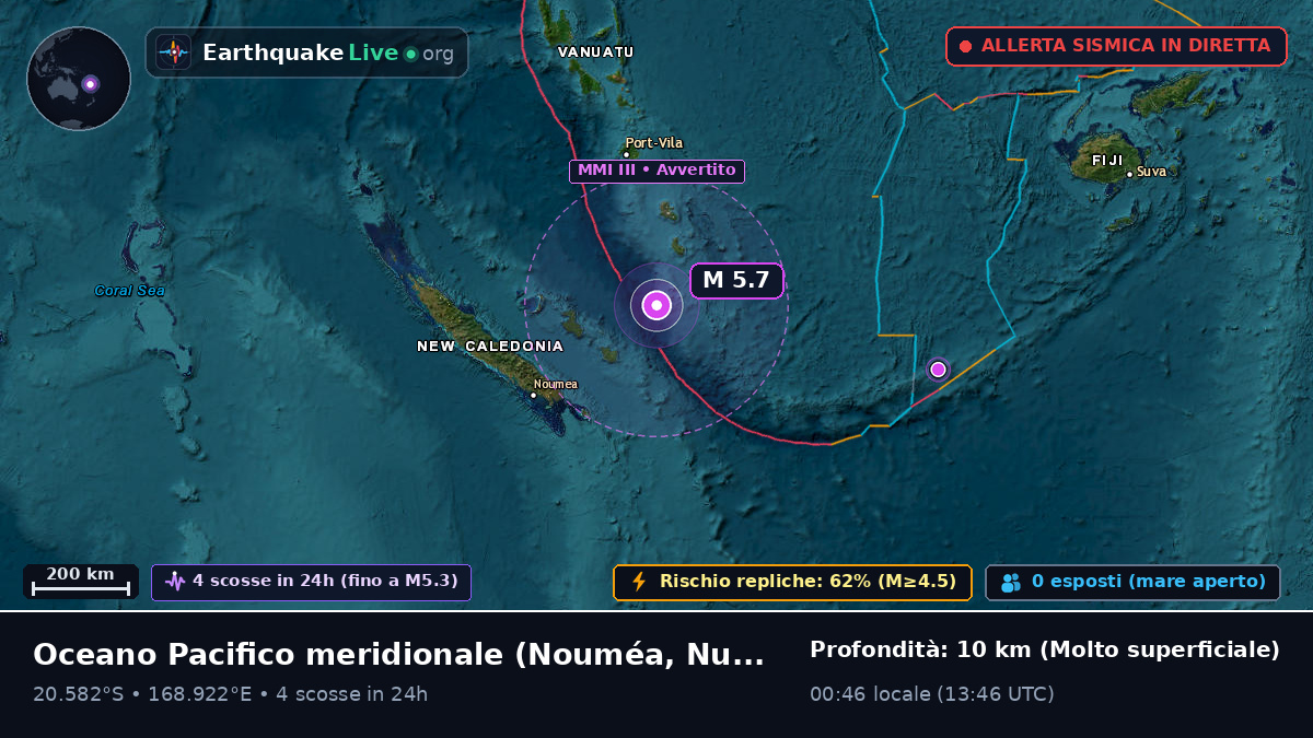 Oceano Pacifico meridionale (Nuova Caledonia)