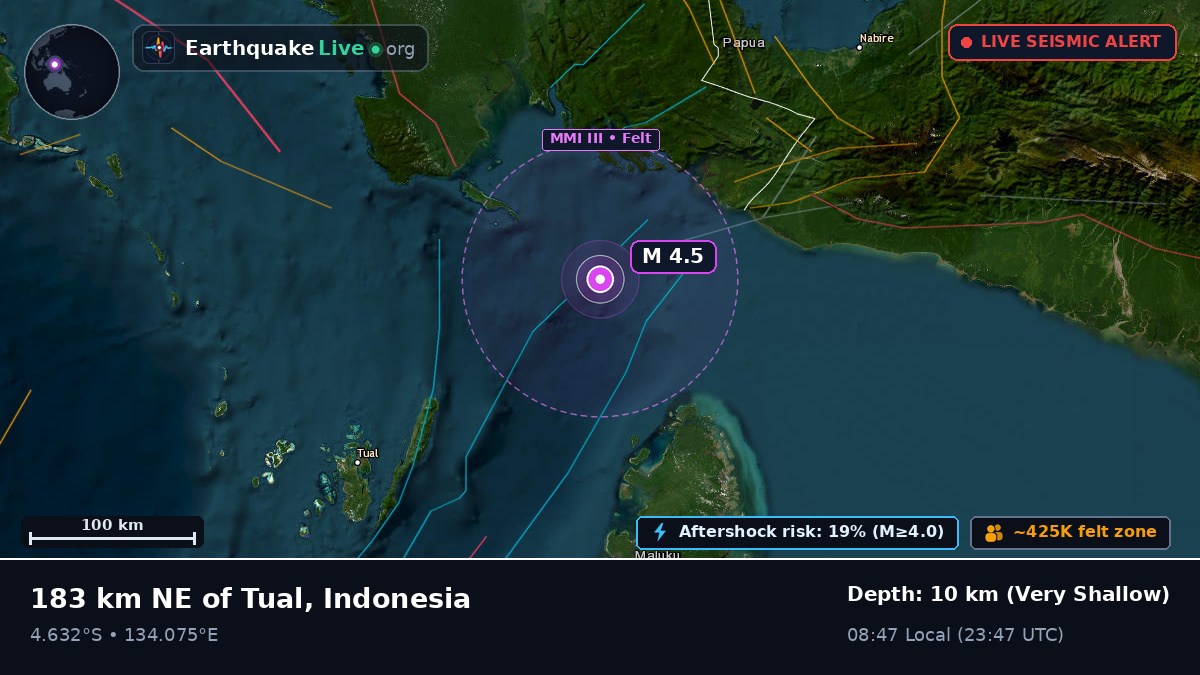 Off the coast of Nabire, Indonesia