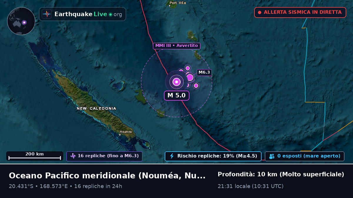 Oceano Pacifico meridionale (Nuova Caledonia)