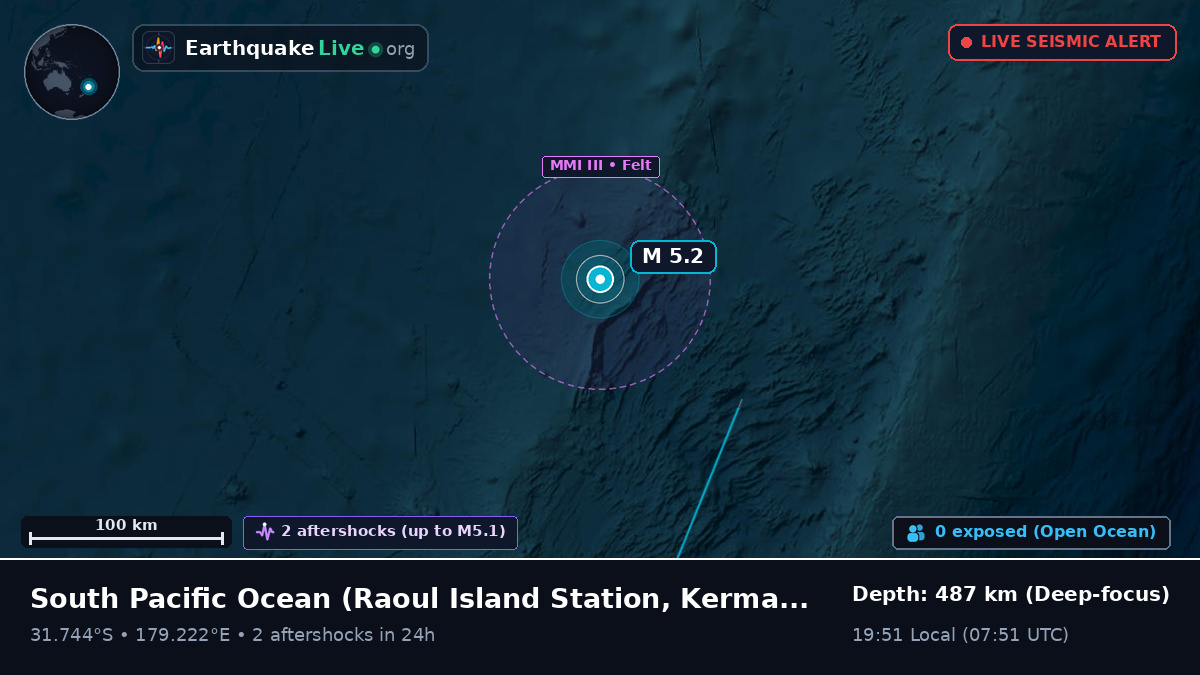 South Pacific Ocean (Kermadec Islands)