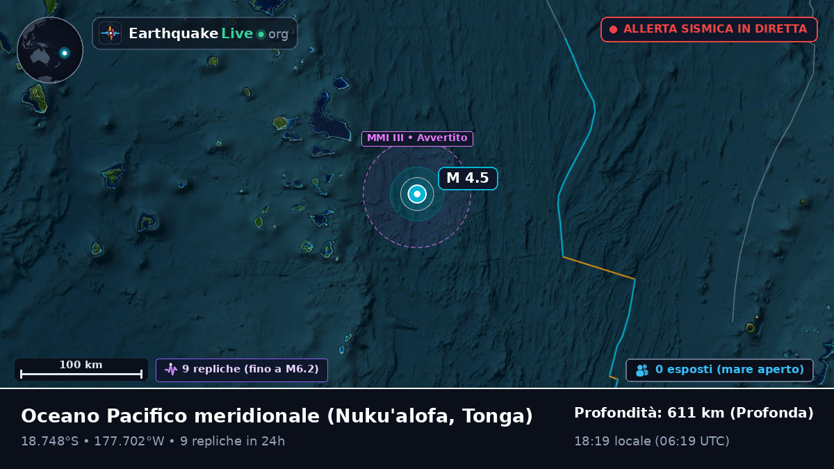 Oceano Pacifico meridionale (Tonga)