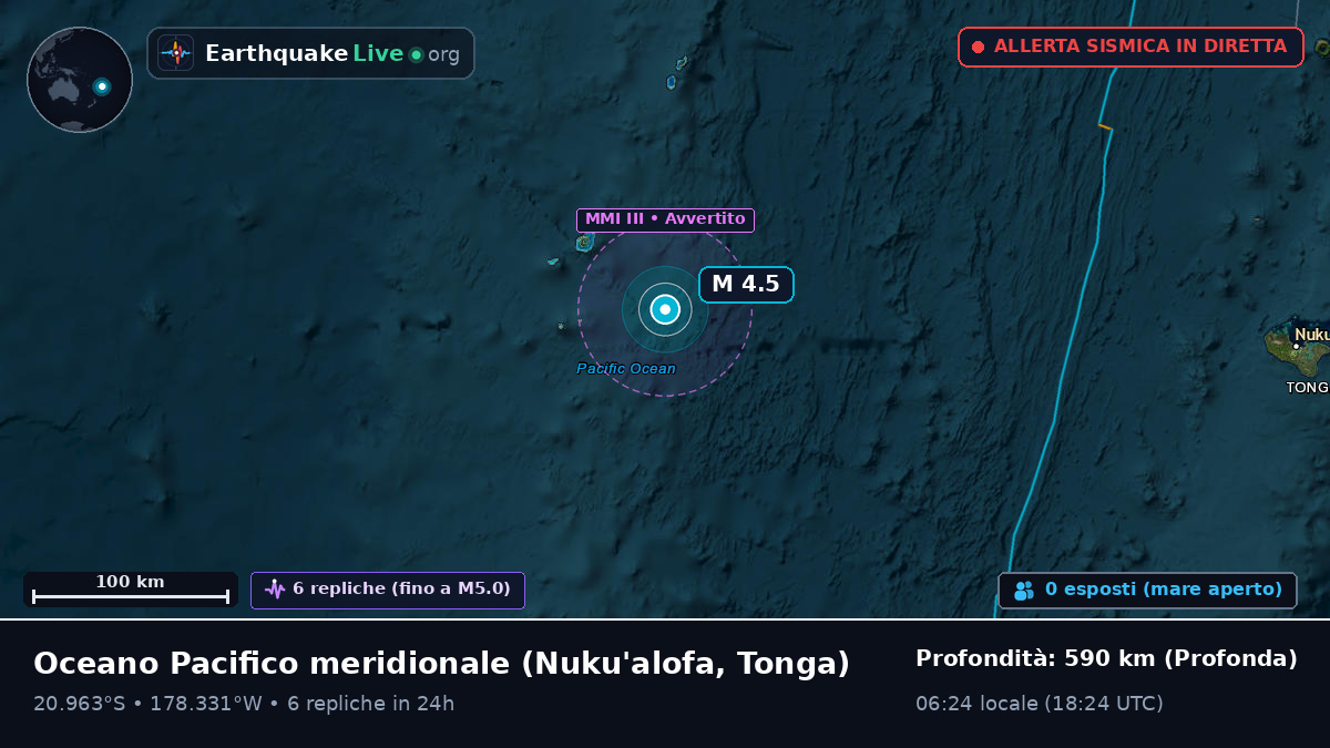 Oceano Pacifico meridionale (Tonga)