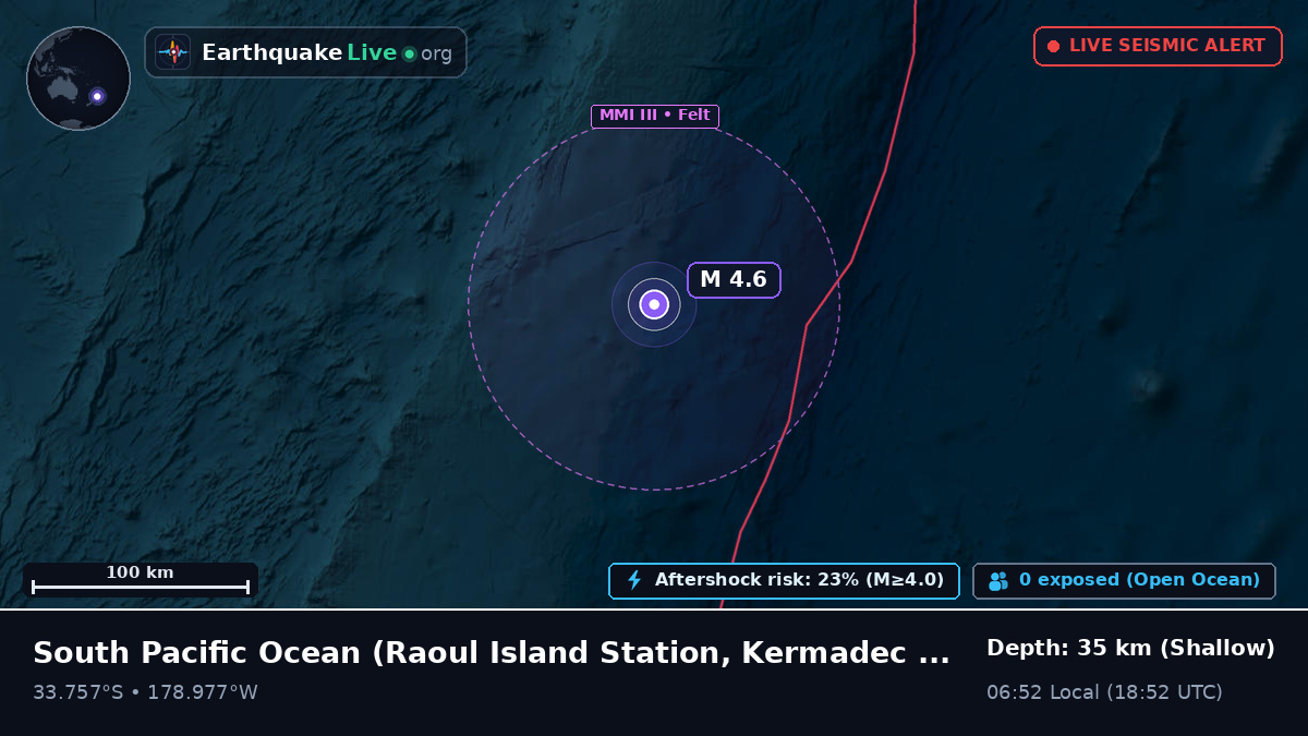 South Pacific Ocean (Kermadec Islands)