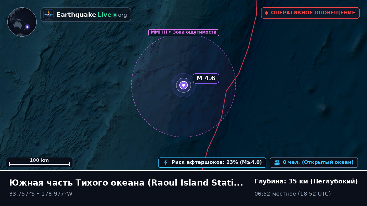 Южная часть Тихого океана (Kermadec Islands)