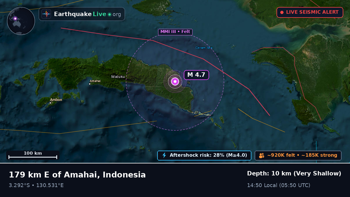Off the coast of Amahai, Indonesia