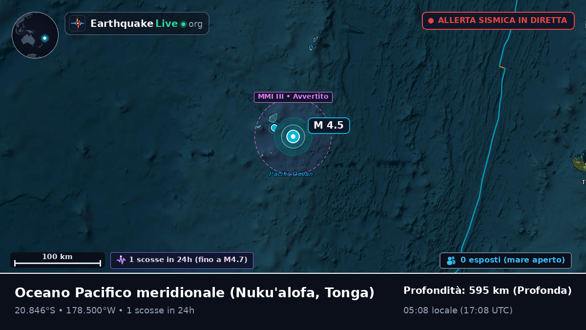 Oceano Pacifico meridionale (Tonga)