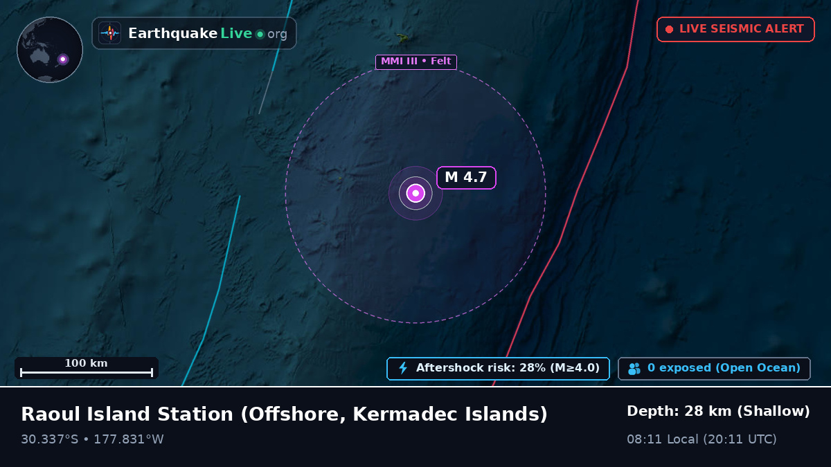 Off the coast of Raoul Island Station, Kermadec Islands