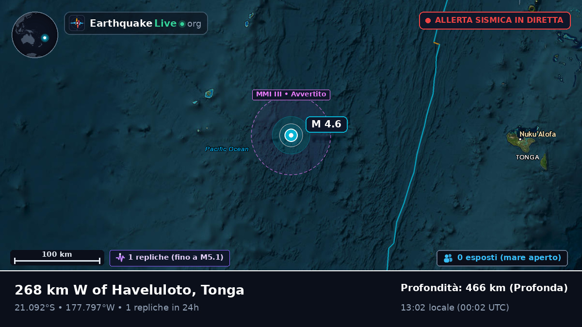 Oceano Pacifico meridionale (Tonga)