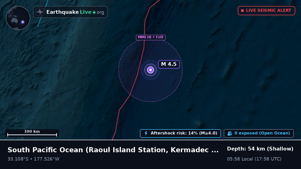 South Pacific Ocean (Kermadec Islands)