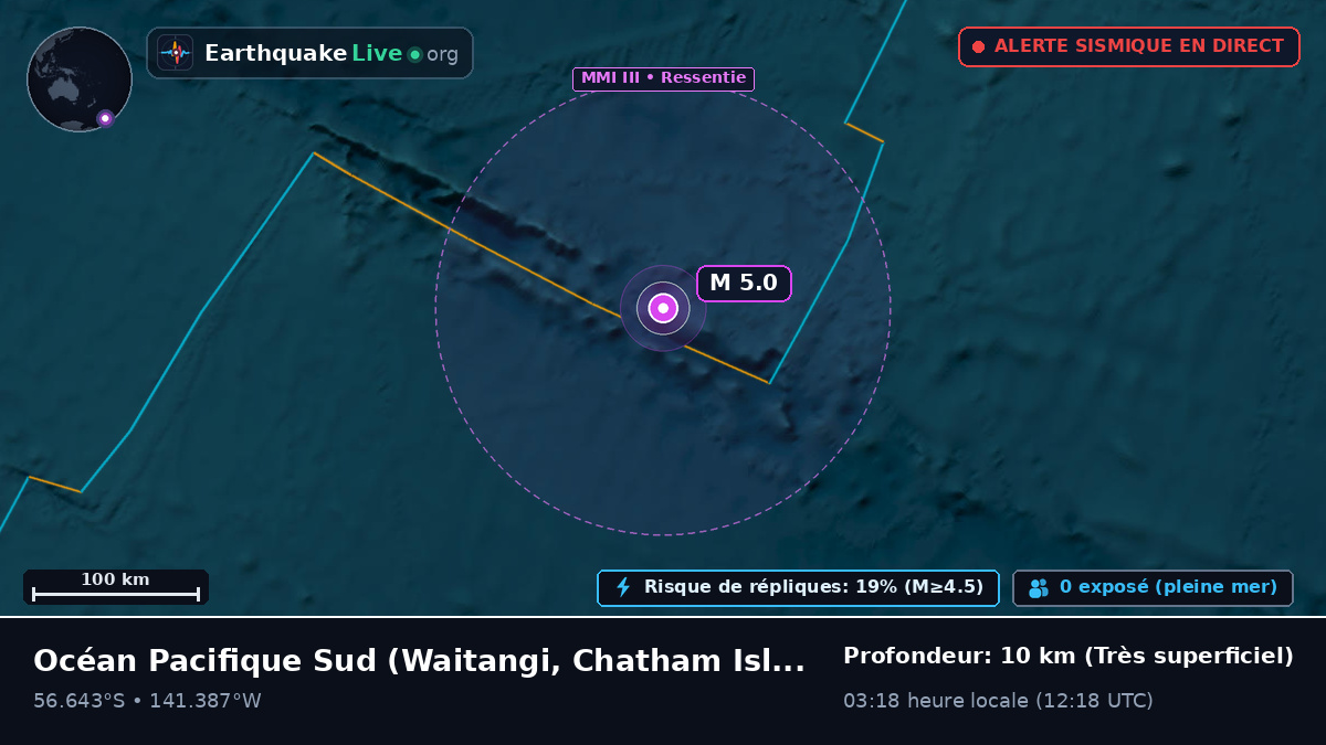 Océan Pacifique Sud (Chatham Islands)