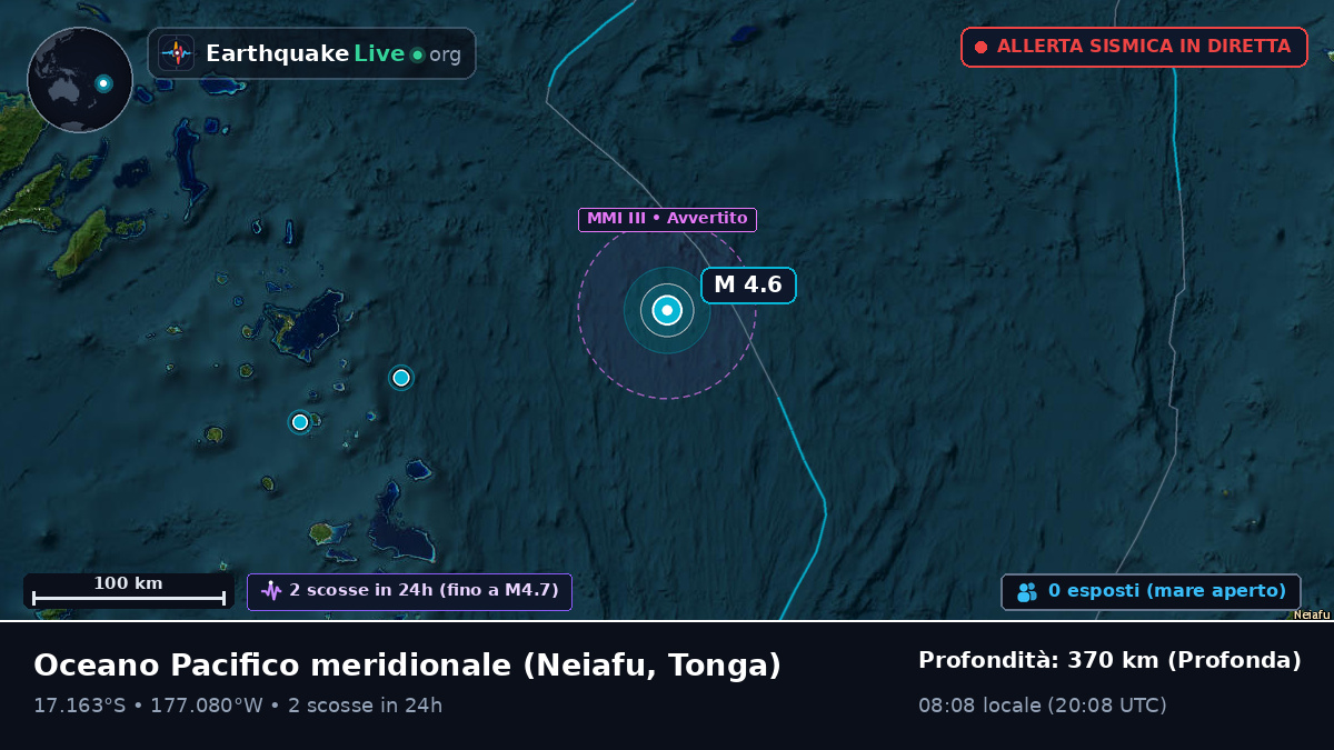 Oceano Pacifico meridionale (Tonga)