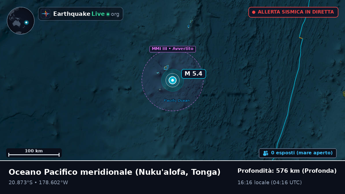 Oceano Pacifico meridionale (Tonga)