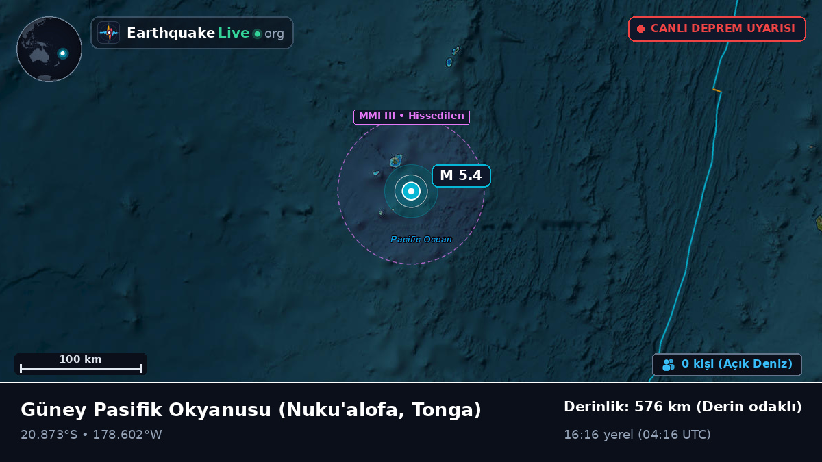 Güney Pasifik Okyanusu (Tonga)