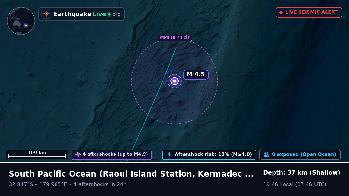 South Pacific Ocean (Kermadec Islands)