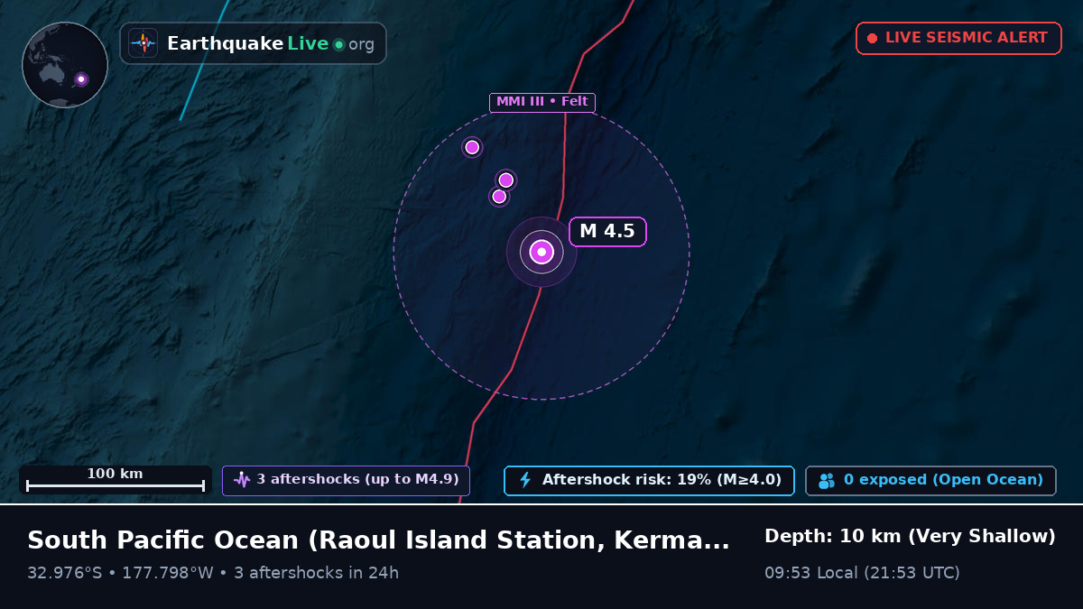 South Pacific Ocean (Kermadec Islands)