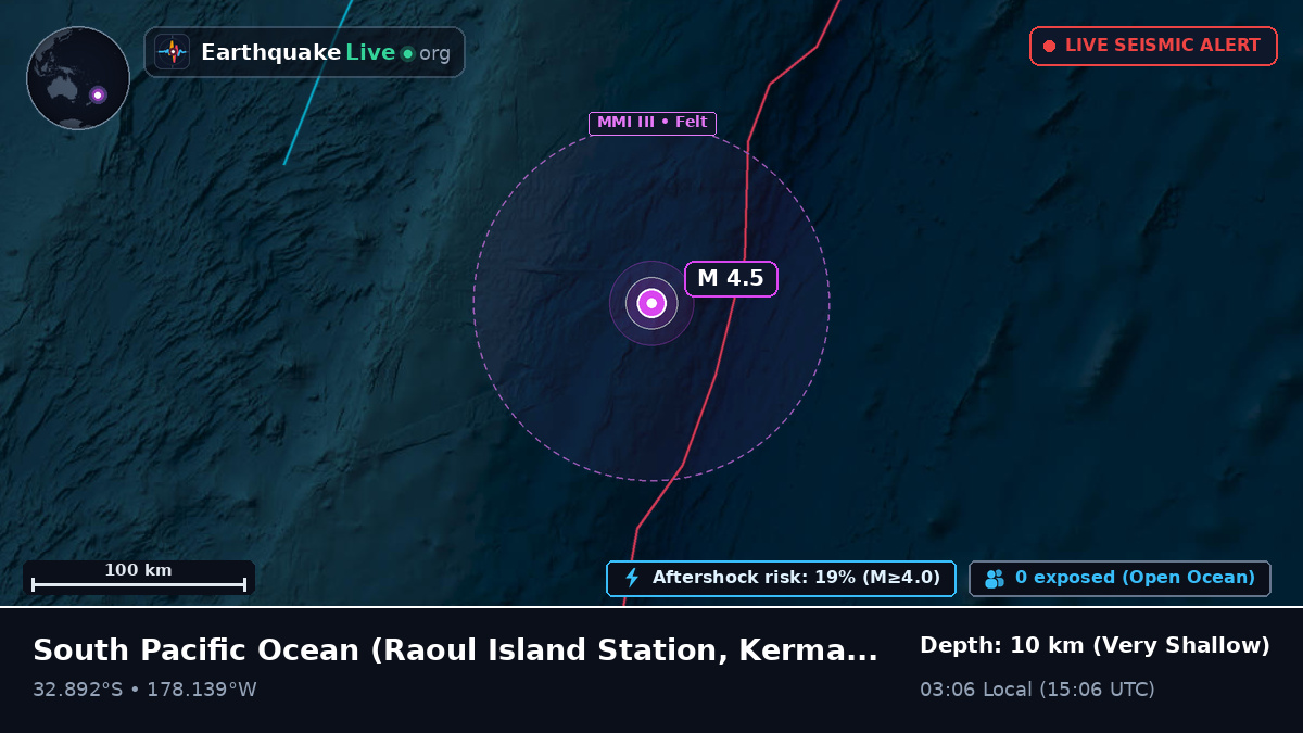 South Pacific Ocean (Kermadec Islands)