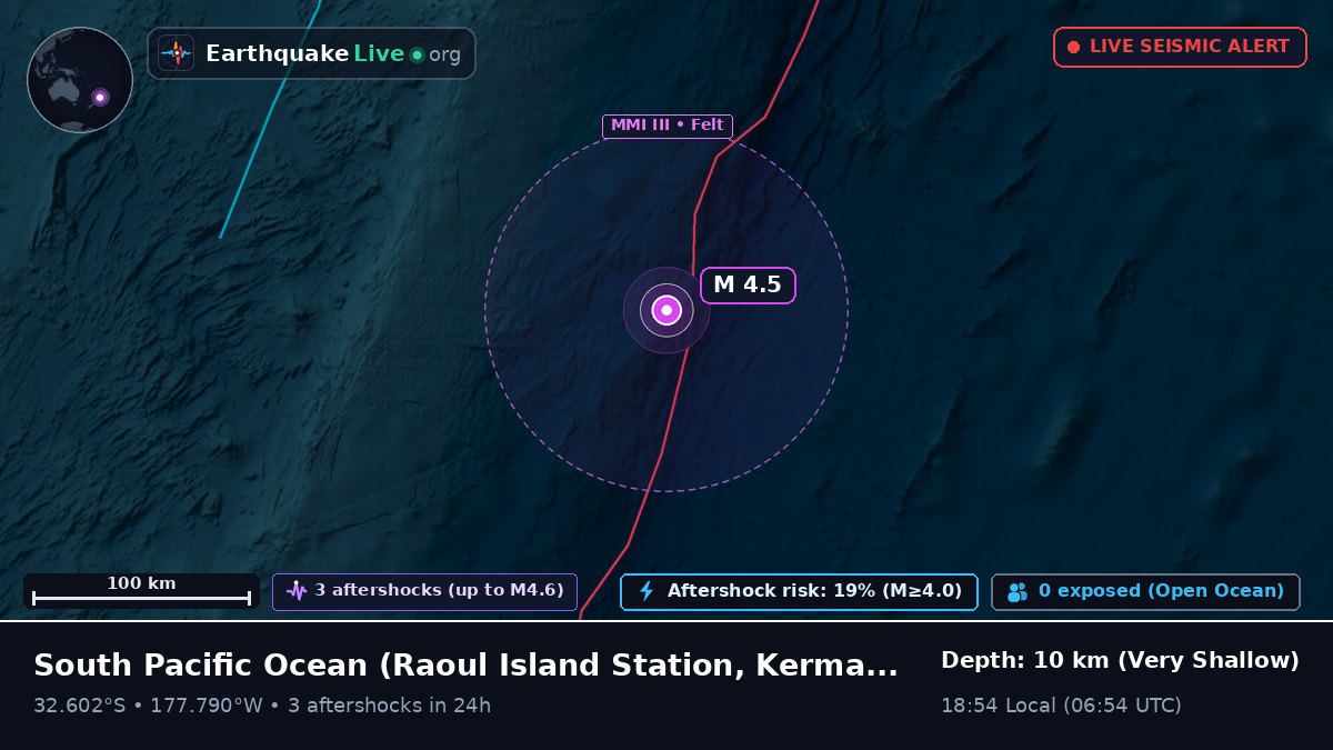 South Pacific Ocean (Kermadec Islands)