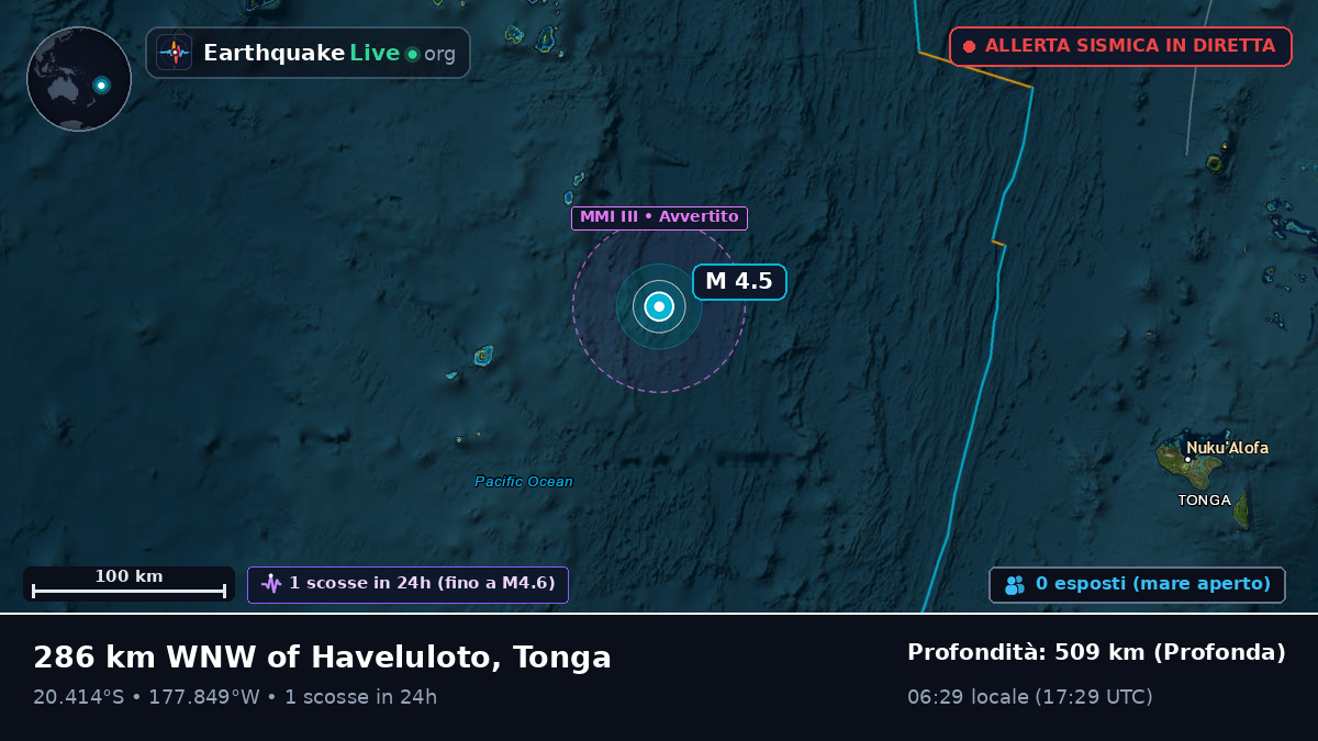 Oceano Pacifico meridionale (Tonga)