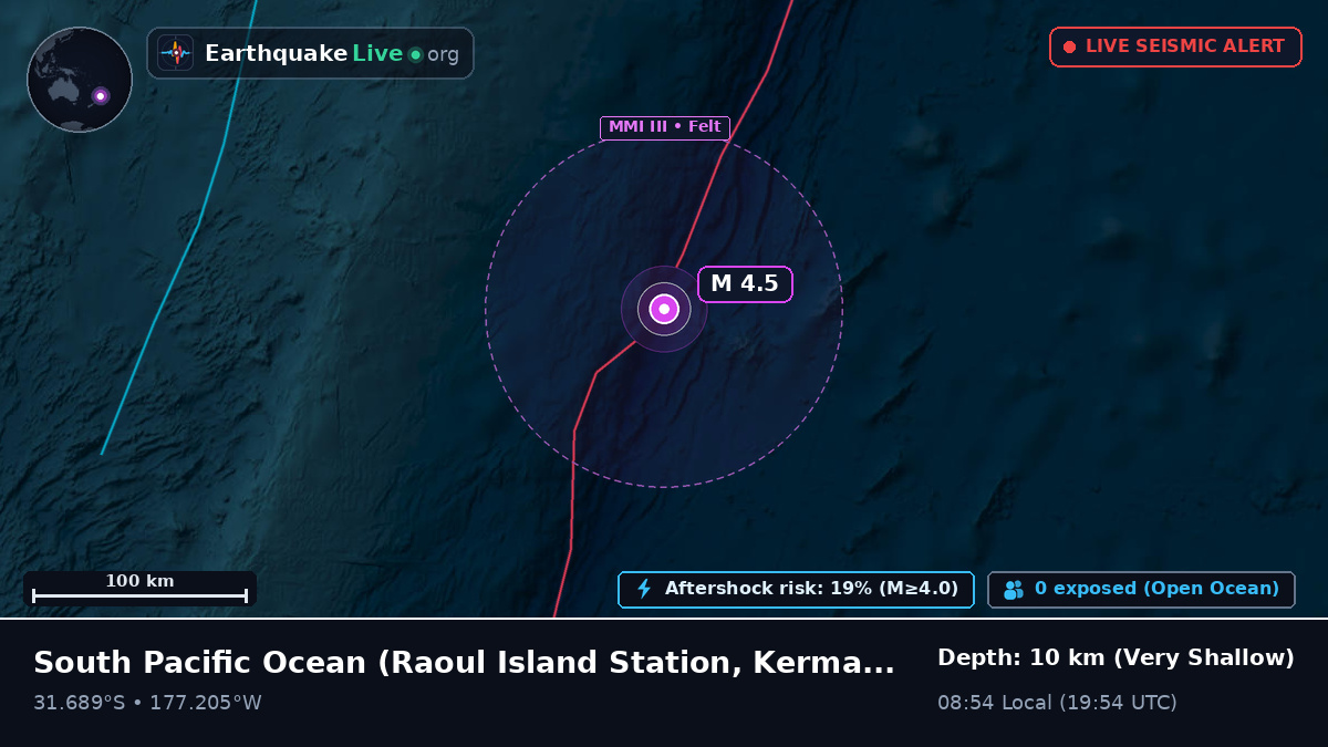 South Pacific Ocean (Kermadec Islands)