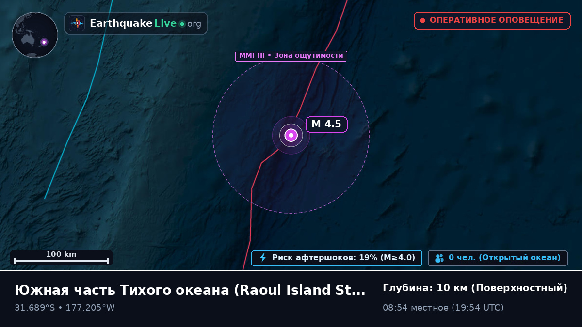 Южная часть Тихого океана (Kermadec Islands)