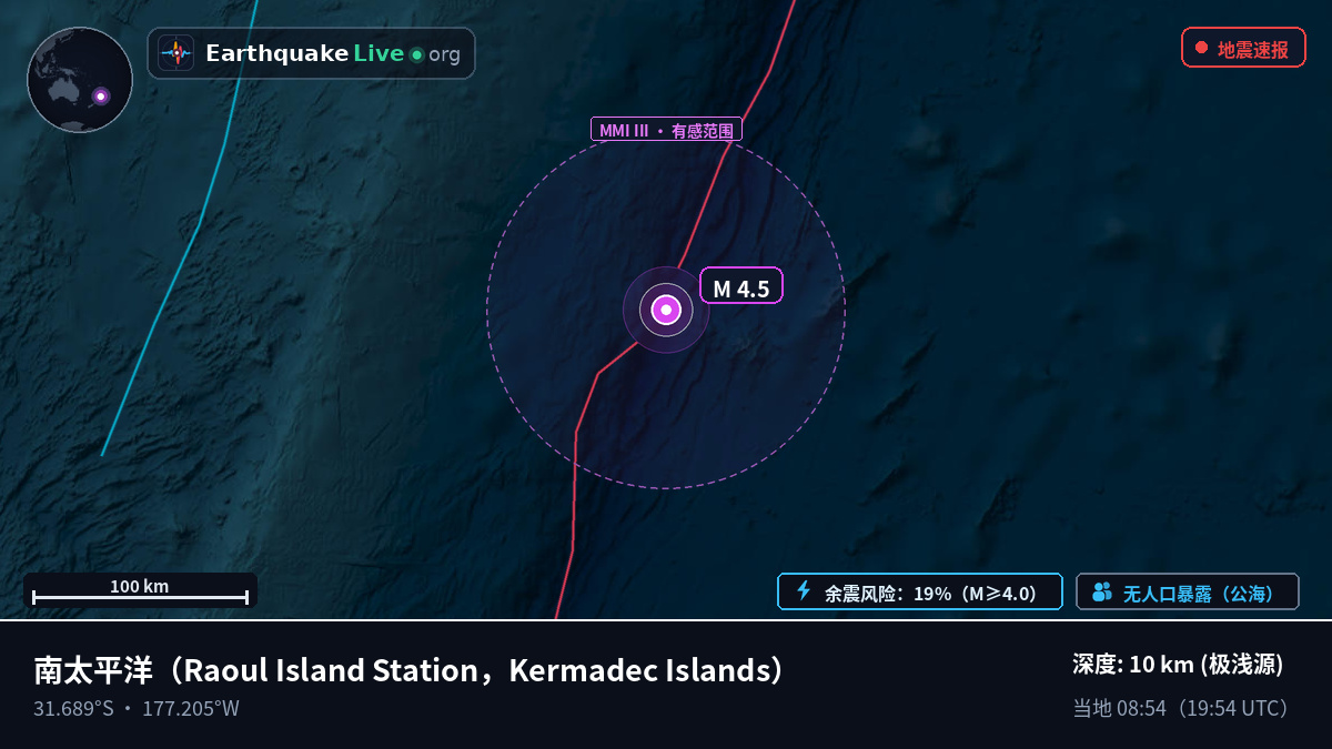 南太平洋 (Kermadec Islands)