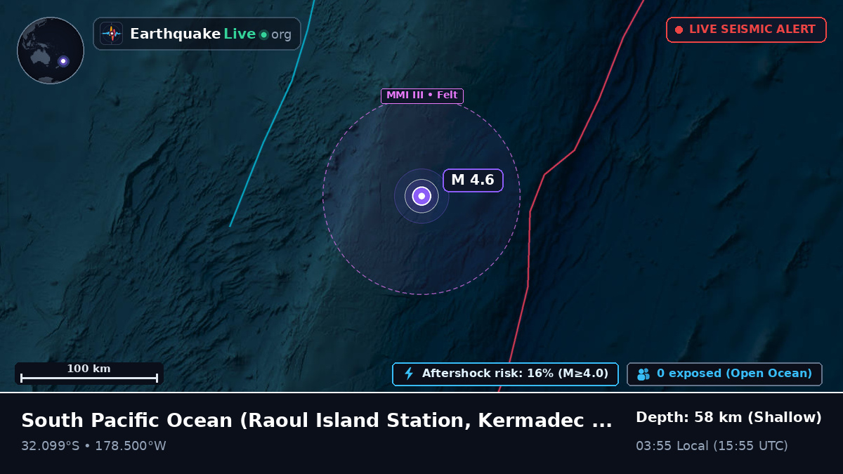 South Pacific Ocean (Kermadec Islands)