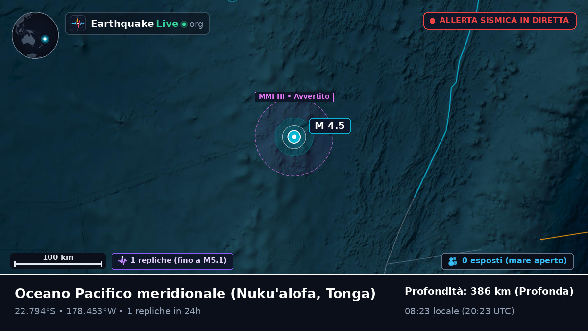 Oceano Pacifico meridionale (Tonga)