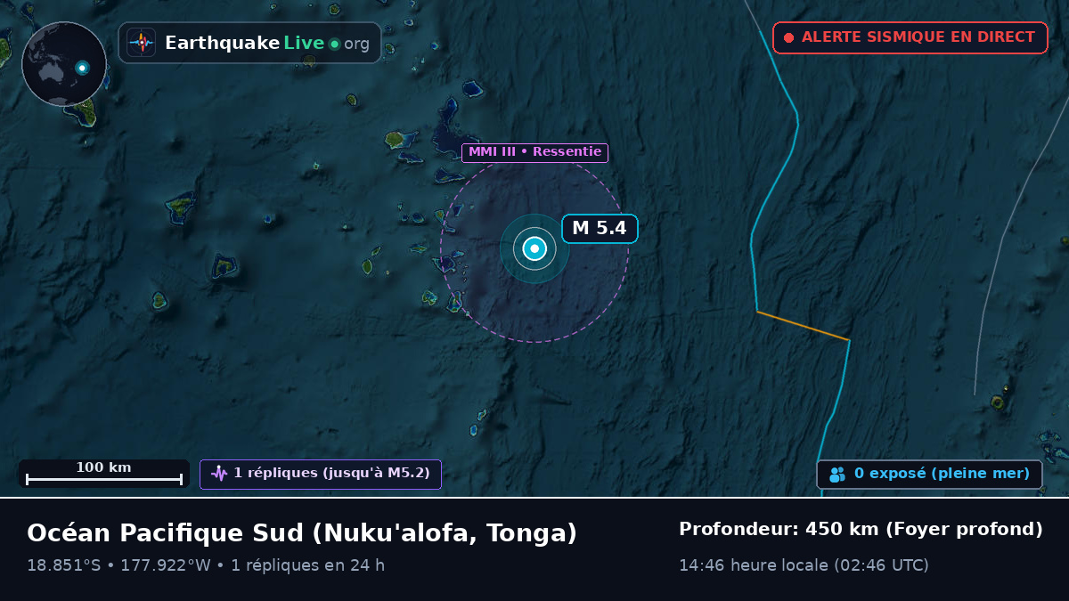 Océan Pacifique Sud (Tonga)