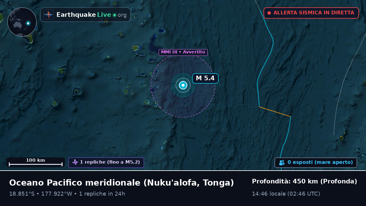 Oceano Pacifico meridionale (Tonga)