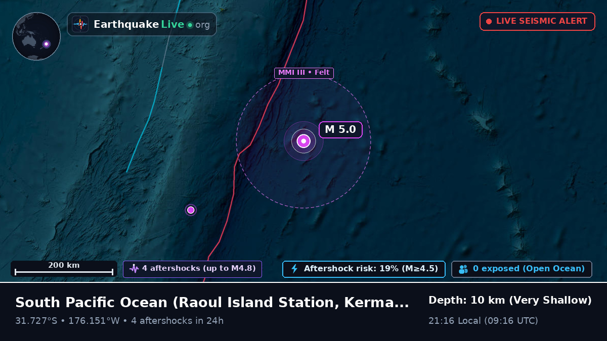 South Pacific Ocean (Kermadec Islands)