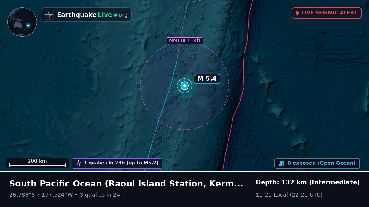 South Pacific Ocean (Kermadec Islands)