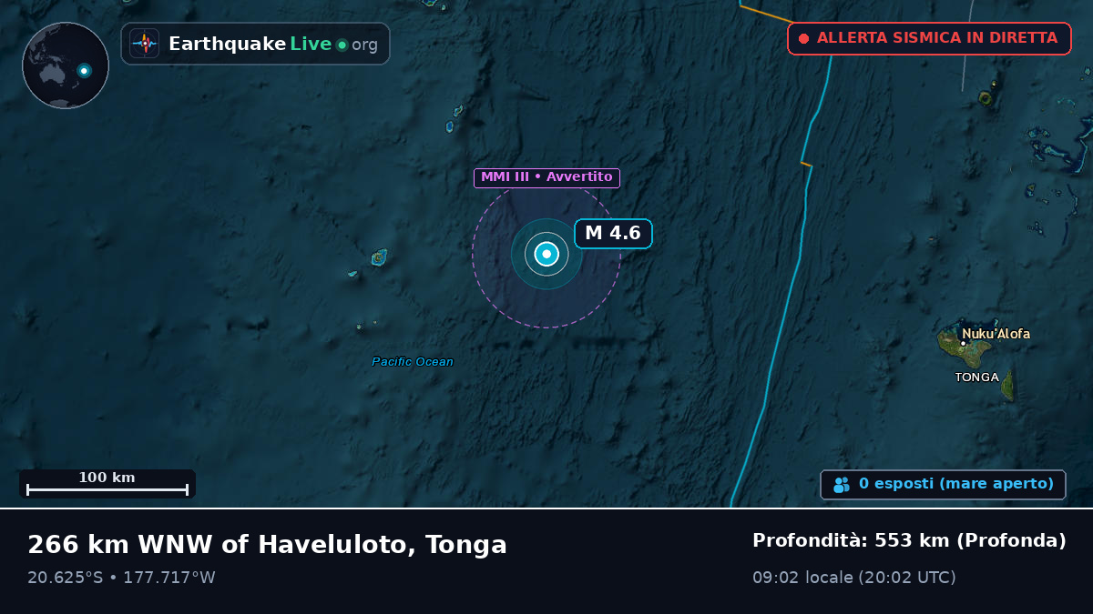 Oceano Pacifico meridionale (Tonga)