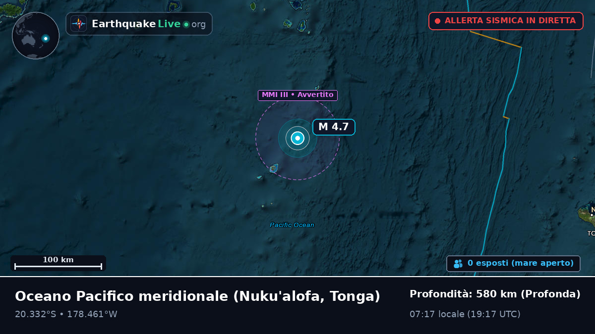 Oceano Pacifico meridionale (Tonga)
