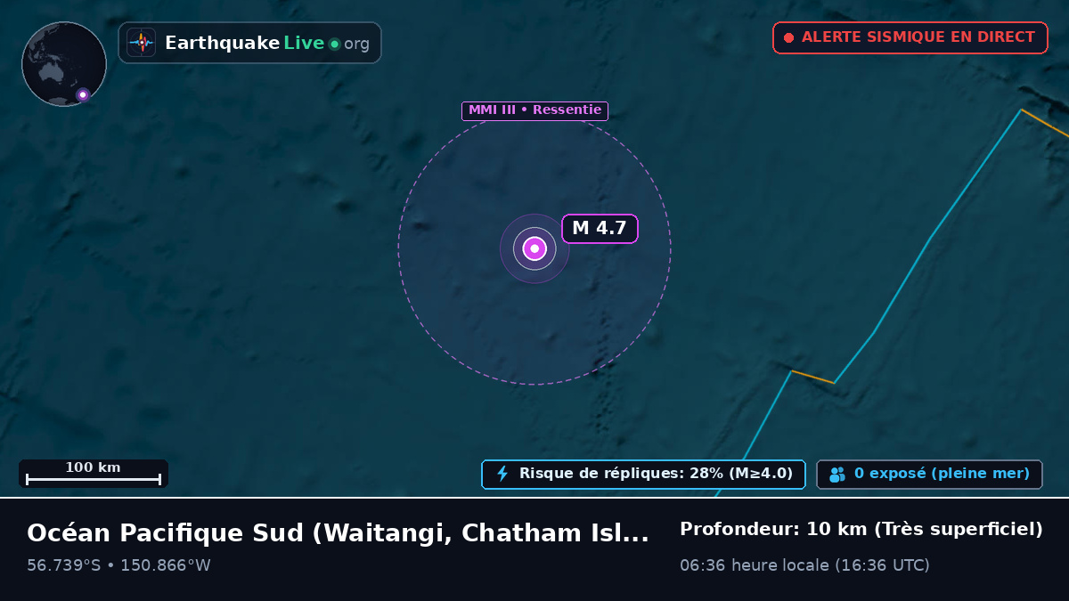 Océan Pacifique Sud (Chatham Islands)