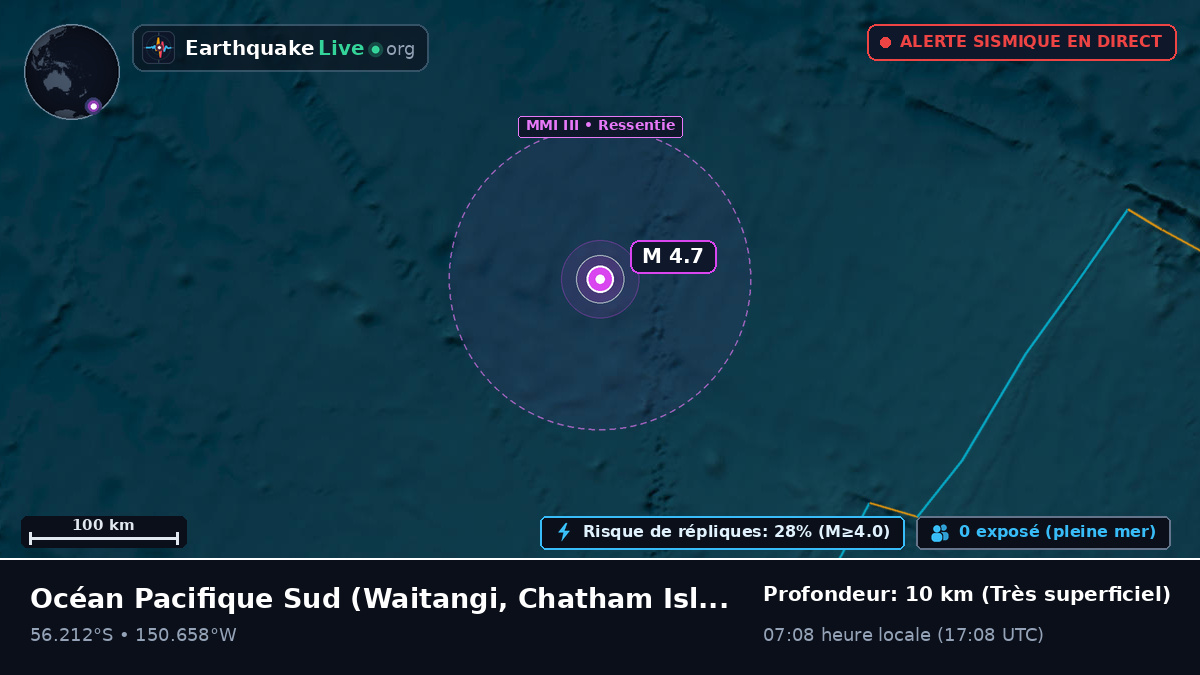 Océan Pacifique Sud (Chatham Islands)