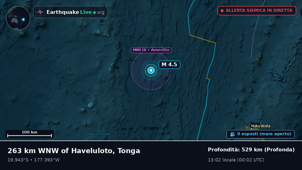 Oceano Pacifico meridionale (Tonga)