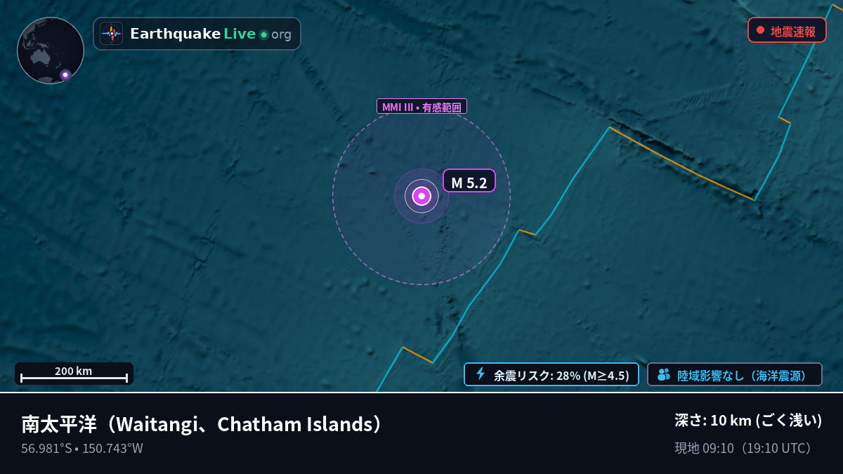 南太平洋 (Chatham Islands)